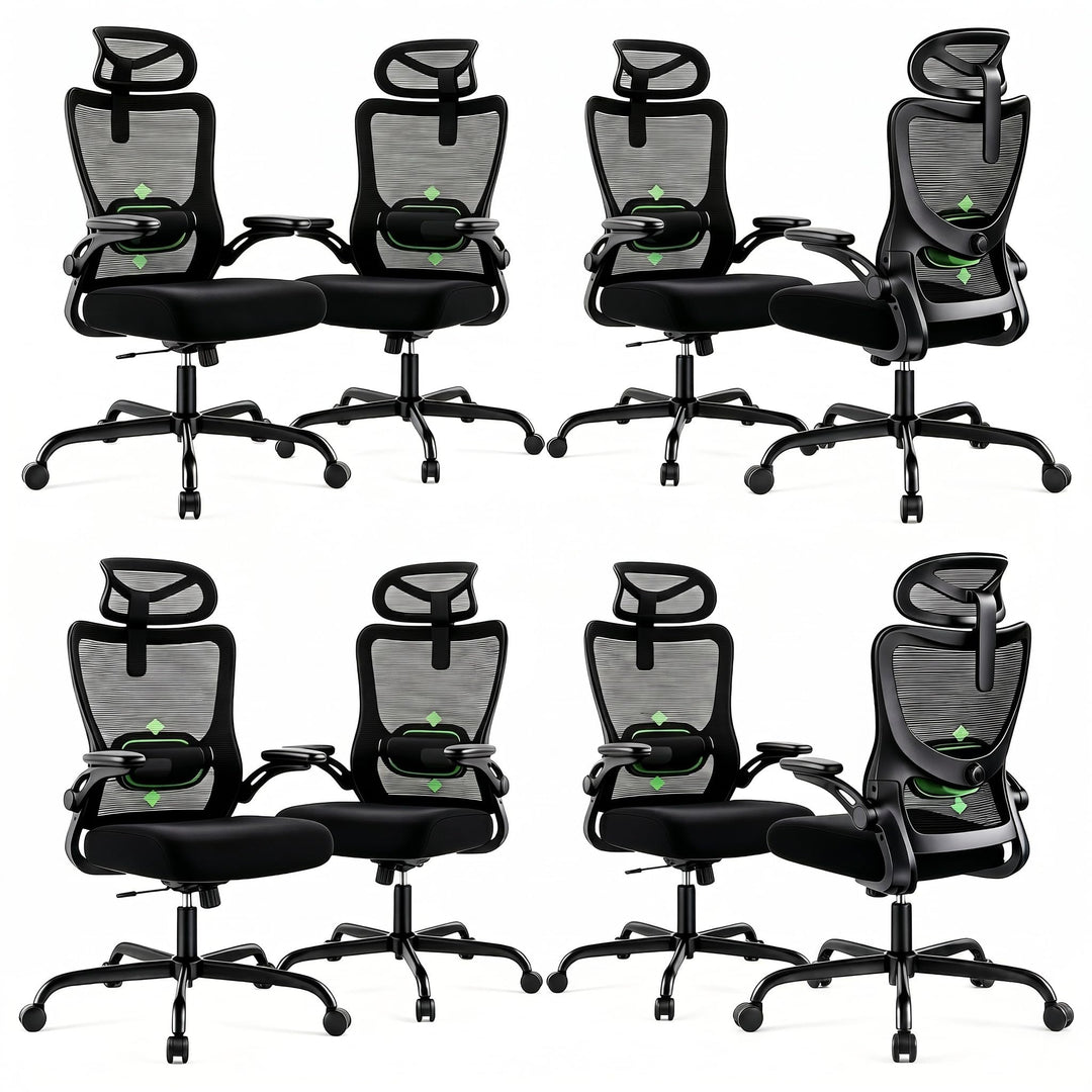 Marsail Bürostuhl Ergonomisch Schreibtischstuhl: Ergonomischer Bürostuhl mit 2D-Kopfstütze, 2D-Lende