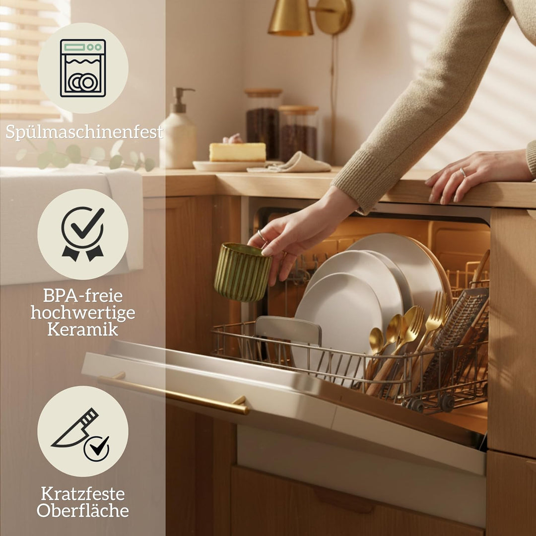 Erkundpresso.Kaffeebecher 4er Set 180ml Ohne Henkel Premium Barista Kaffeetasse aus Hochwertigem Ste