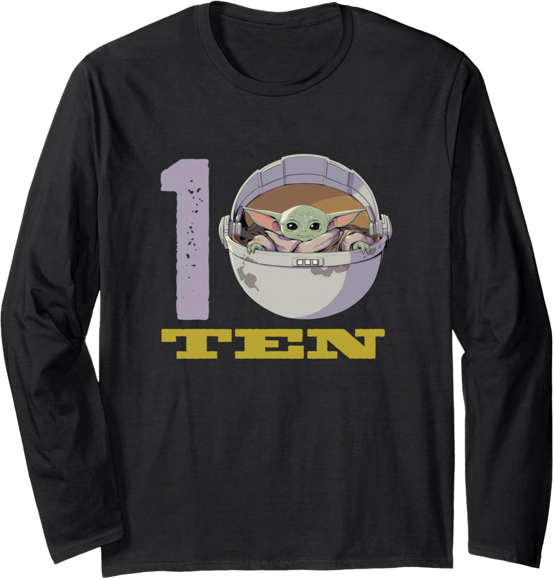 Star Wars The Mandalorian The Child Kids 10th Birthday Langarmshirt