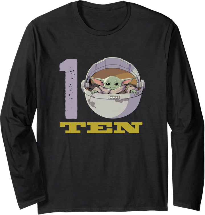 Star Wars The Mandalorian The Child Kids 10th Birthday Langarmshirt