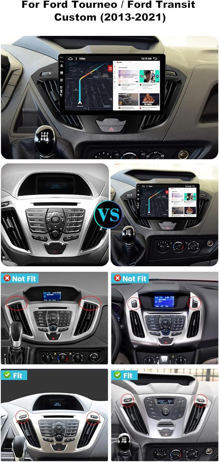 SXAUTO Android 12-6G+128G - IPS Autoradio Passt für Ford Tourneo Transit Custom (2013-2021) - Wirele