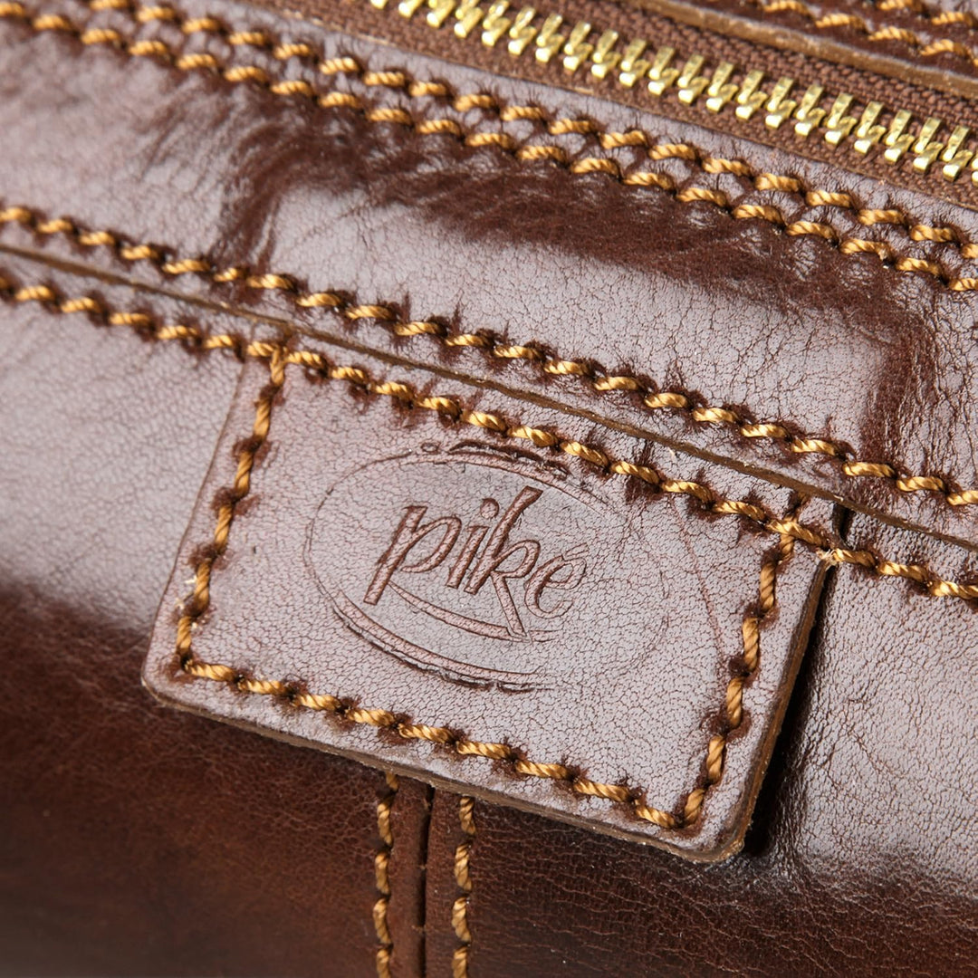 Piké Kulturtasche Echt Leder braun Damen, Herren - 017745