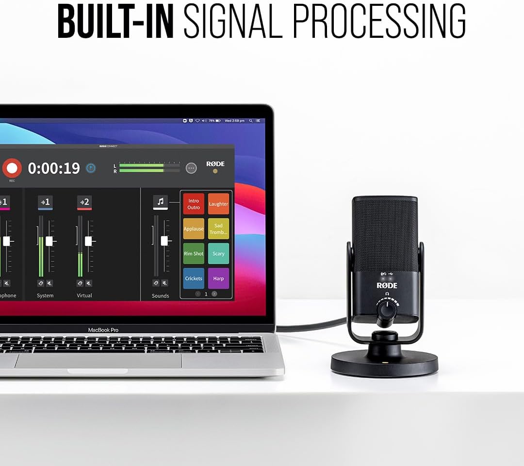 RØDE NT-USB Mini vielseitiges USB-Studio-Kondensatormikrofon & Logitech C270 Webcam, HD 720p, 60° Si