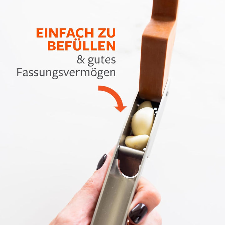 Full Circle Crushed It Knoblauchpresse mit integriertem Schaber - Manuelle Presse für mehrere Knobla