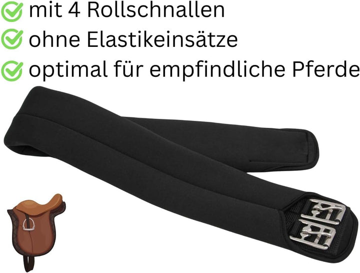 AMKA Soft Sattelgurt, Langgurt schwarz Neopren Sattelgurt 125, 125