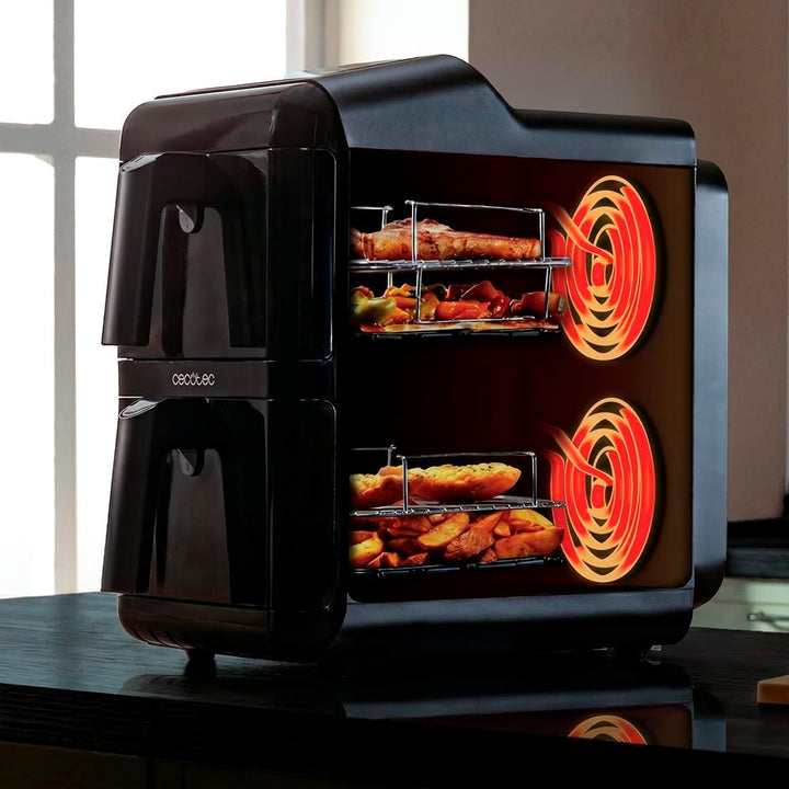 Cecotec Heissluftfritteuse Cecofry DuoLevel 10000, 2400 W, 10L | Heissluftfritteuse 2 Kammern mit 2x