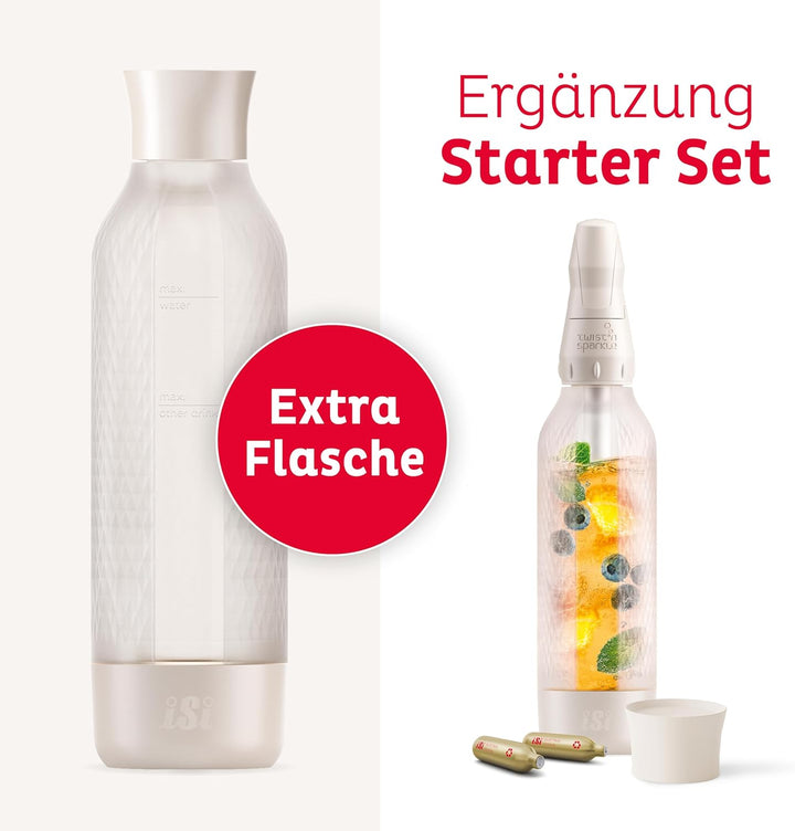ISI Twist'n Sparkle Virtuoso Zusatzflasche Wassersprudler 0.95L – Ersatzflasche Soda Maker für Sprud