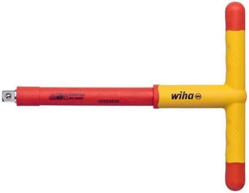 Wiha 43062 Quergriff Adapter isoliert für Steckschlüssel Rot Gelb, 1/2", 1/2"