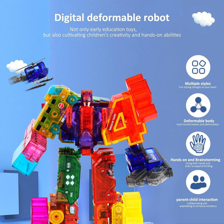 Zahlenroboter – Abs-Zahlenroboter Verwandeln Actionfiguren-Spielzeug, Zahlen-Bots-Spielzeug-Lernspie