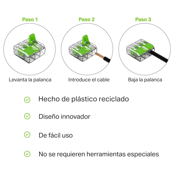 WAGO Green Range Klemme 5-Leiter I bis 4mm² I Verbindungsklemme 5 Leiter mit Hebeln für alle Leitera