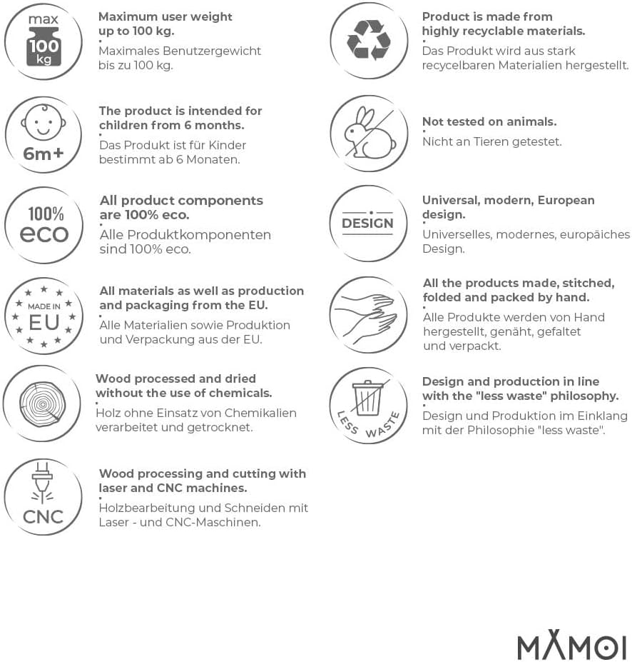 MAMOI® Matte für Balance Board Kinder, Kissen für Balance Board wippe, Balancieren und Gleichgewicht