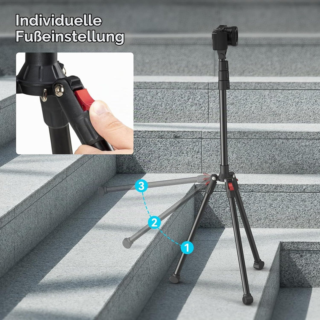 SMALLRIG Phone Tripod mit Fernbedienung, 67-Zoll-Stativ für Kamera, tragbar, umkehrbar, universelles