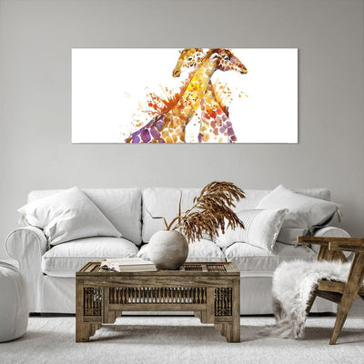 Wandbilder Dekoration Wohnzimmer Giraffen Tiere Kinder Safari Panorama Bilder auf Leinwand 120x50cm