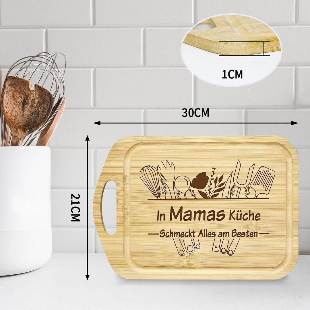 Geschenke für Mama - Schneidebrett aus Bambus, Mama Geschenk, Schneidebrett Mutter, Geschenk für Mut