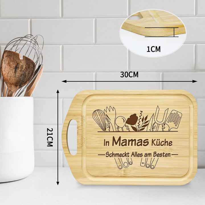 Geschenke für Mama - Schneidebrett aus Bambus, Mama Geschenk, Schneidebrett Mutter, Geschenk für Mut