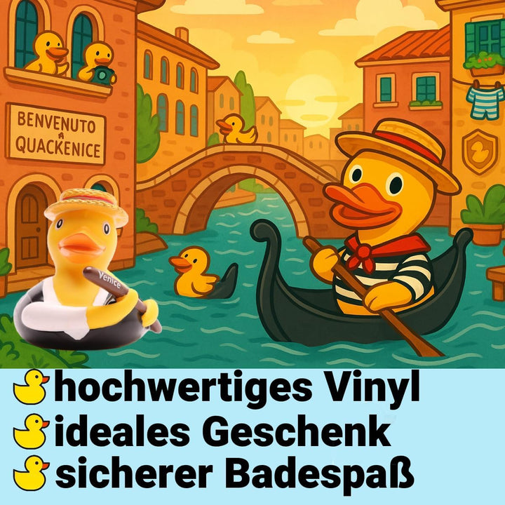 Duckshop I Badeente Gondolier Venice I Quietscheente Venedig I Quietscheentchen L: 10 cm I Geschenk