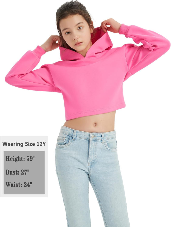 EXARUS Mädchen-Sweatshirt, Oversized/Crop Graphic Hoodie, Buchstabendruck, Rundhalsausschnitt, Pullo