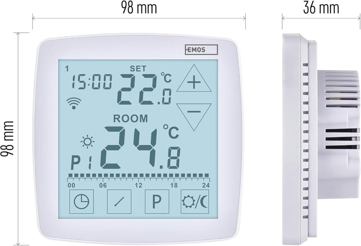 EMOS GoSmart - Smart Home Raumthermostat mit App - WiFi - Open Therm Thermostat für Fussbodenheizung