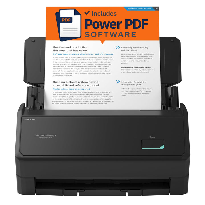 ScanSnap iX2400 A4 Document Scanner (Black) – Includes Kofax Power PDF 4.0 Software – 45ppm Duplex,