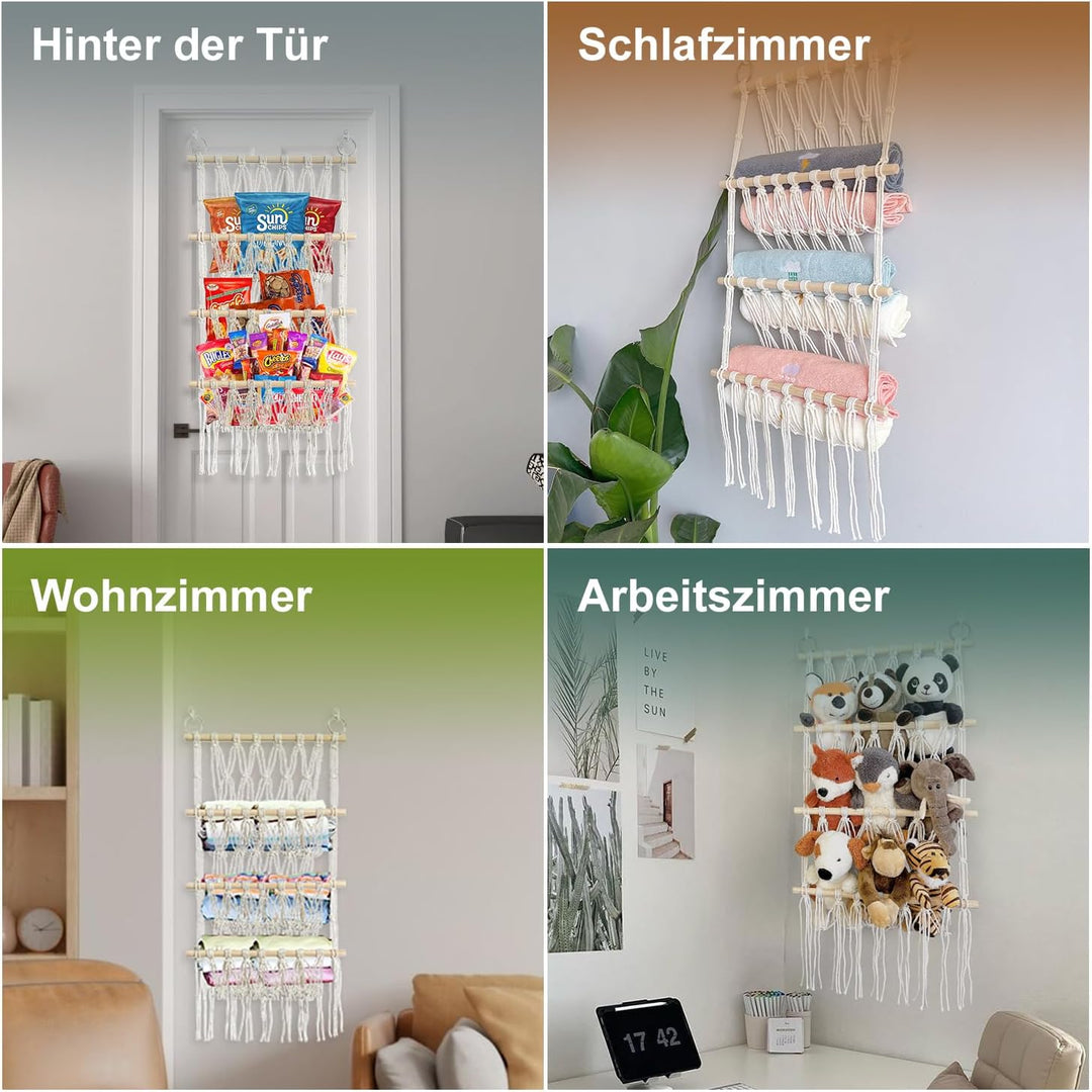 4 Etagen Spielzeug Netz, Kuscheltier Aufbewahrung, Stofftier Platzsparende Plüschtier Aufbewahrung f