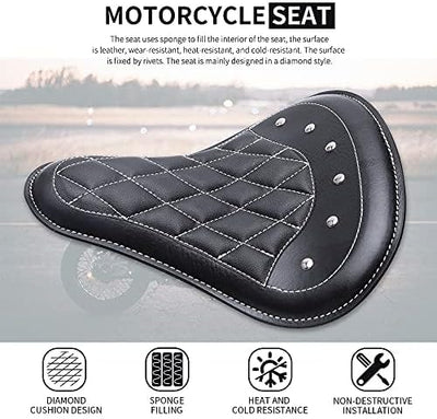 Bobber sitz Motorrad Leder Solo Sitz mit 3'' Feder Halterung Kit für Sportster Bobber Chopper XL883