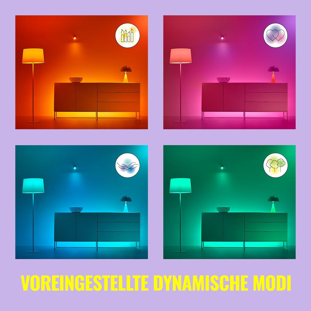WiZ E14 LED Lampe Tunable White & Color, dimmbar, 40W, 16 Mio. Farben, smarte Steuerung per App/Stim