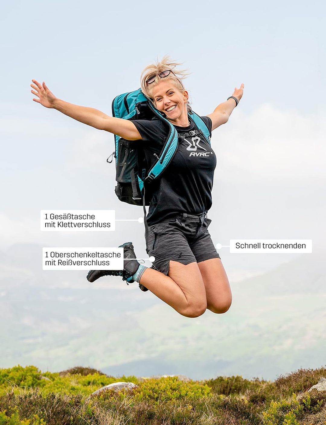 RevolutionRace Damen Hike &amp; Dive Shorts, Hybrid Wandershorts und Badeshorts für alle Outdoor-Aktivit