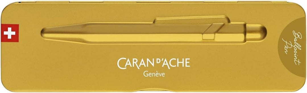 Caran d'ACHE - Kugelschreiber 849 "GOLDBAR" mit Etui, 1 Stück (1er Pack) Single, Single