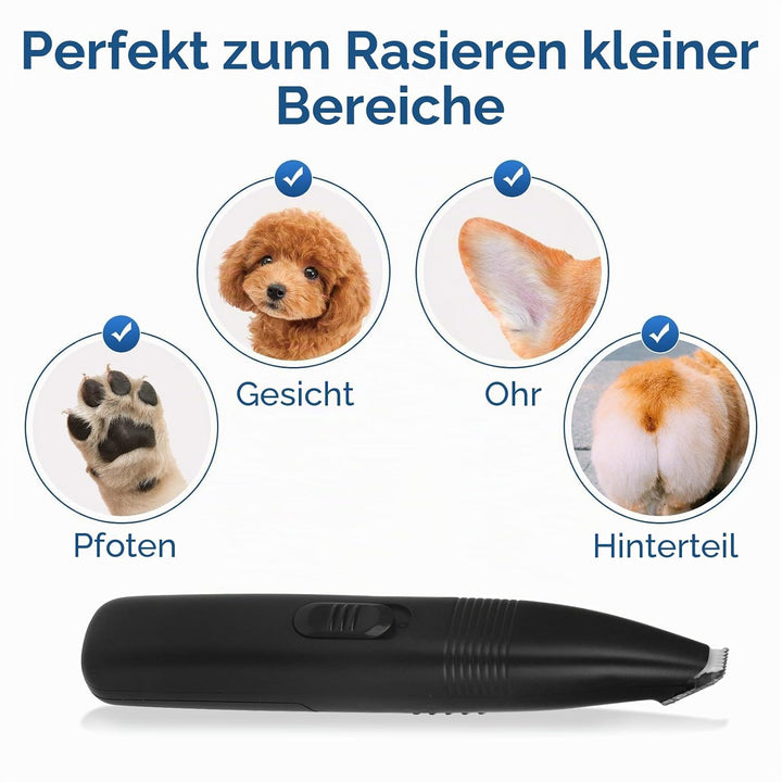 Agatige Hundetrimmer für die Fellpflege, 3W 3V EIN-Tasten-Schalter Geräuscharm elektrischer Hundehaa