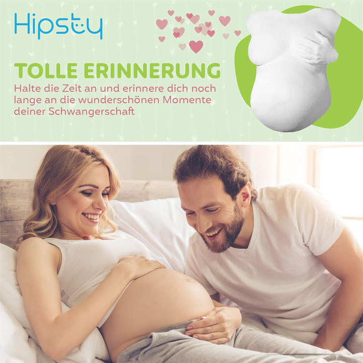 Hipsty Gipsabdruck Babybauch Set mit (23m) Gipsbinden, 12 Acrylfarben & vielem mehr | Der Bauchabdru