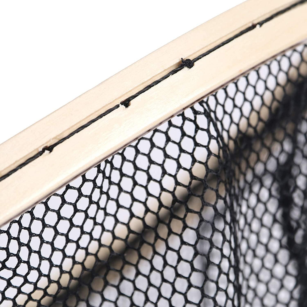 sprinton MAXIMUMCATCH Fischen Kescher Holzrahmen mit Gummi/Nylon Netz Fliegenfischen Landing Net FL0