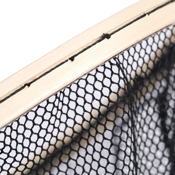 sprinton MAXIMUMCATCH Fischen Kescher Holzrahmen mit Gummi/Nylon Netz Fliegenfischen Landing Net FL0