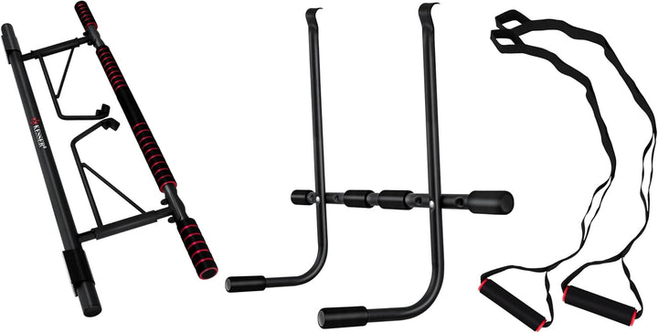 KESSER® 4in1 Premium Klimmzugstange inkl. DIP-Station & Power Ropes, klappbare Türreck, sichere Türr