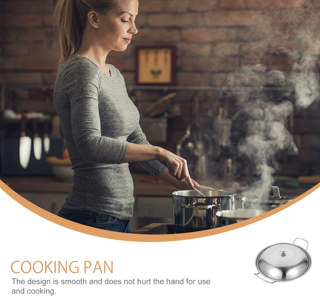 1 Set Mini Edelstahl Wok Pfanne Mit Griff Deckel, Suppentöpfe Küchenkochgeschirr Für Gasinduktion Od
