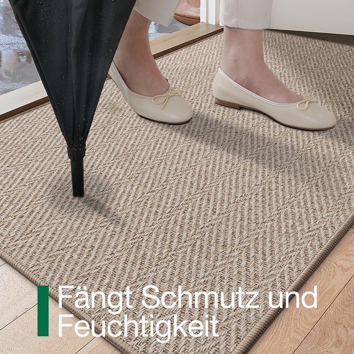 LUMI Extra Dünne Fussmatte Innen 120x180 cm, Eingangsmatte, Deep Beige Deep Beige 120 x 180 cm, Deep