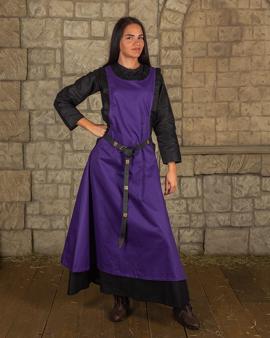 MYTHOLON Juliana Kleid Baumwolle lila, M, Kleid Mittelalter Damen, LARP, Cosplay, Wikinger M Lila, M