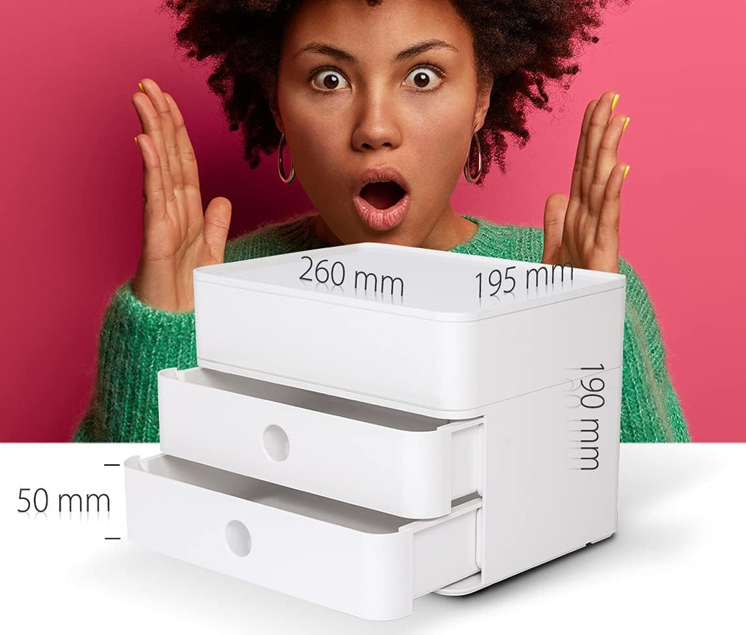 HAN Schubladenbox Allison SMART-BOX plus mit 2 Schubladen, Trennwand sowie Utensilienbox, Kabelführu