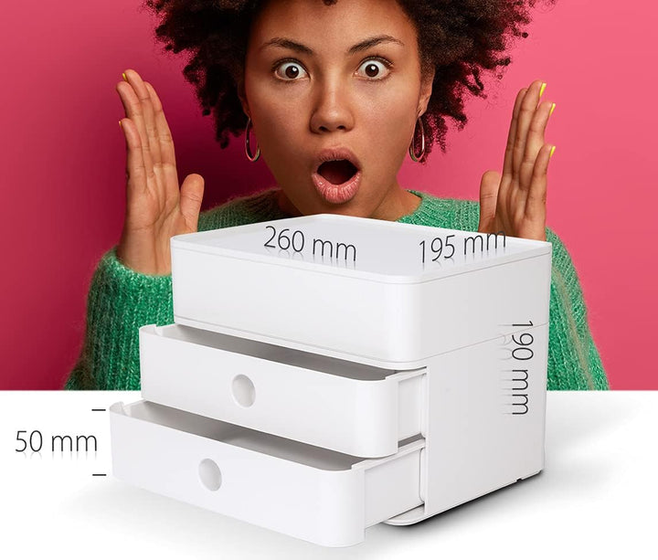 HAN Schubladenbox Allison SMART-BOX plus mit 2 Schubladen, Trennwand sowie Utensilienbox, Kabelführu