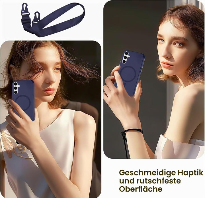 GoodcAcy Handykette Hülle für Samsung Galaxy S24/S25 mit Band Halsband Lanyard (abnehmbar) Handyhüll