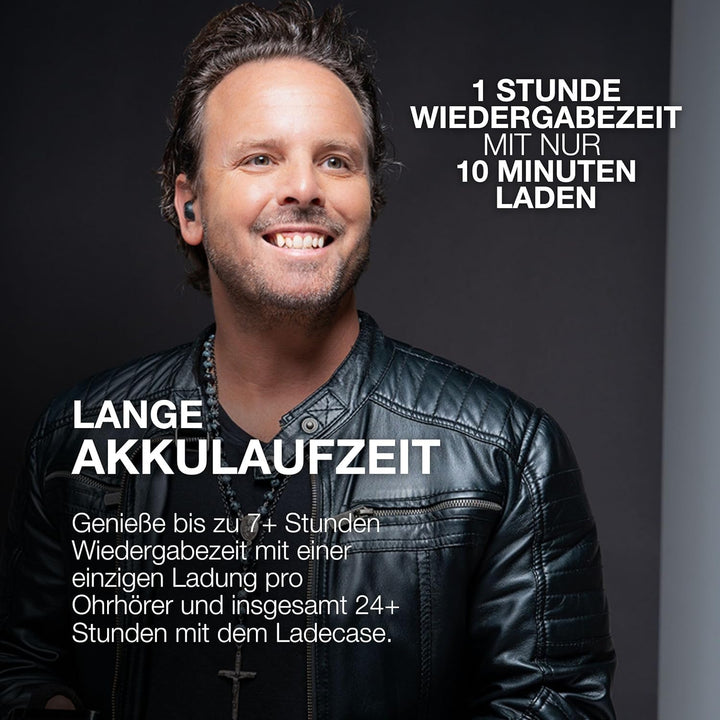 JLab Go Pop ANC In Ear Kopfhörer Bluetooth, Active Noise Cancelling kabellose Kopfhörer 24+ Std. Spi