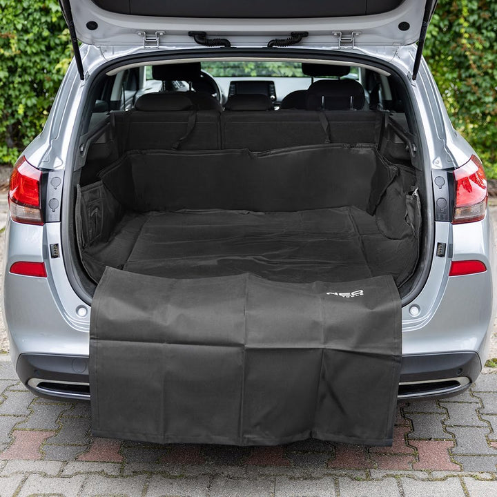 NEO TOOLS Kofferraumschutz für umfassende Autoinnenraumpflege, Schutzmatte 161x132 cm mit Stossfänge
