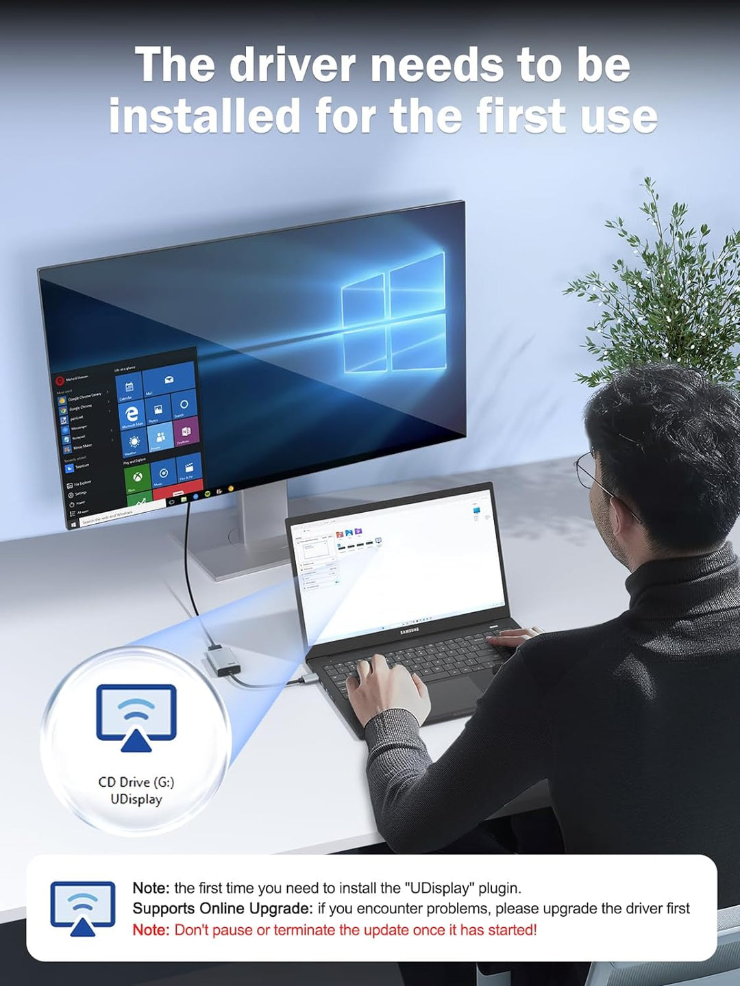 Lemorele USB zu HDMI Adapter für MacBook Air/Pro/Mini, 1080P@60Hz USB auf HDMI für Mac Unterstützt M