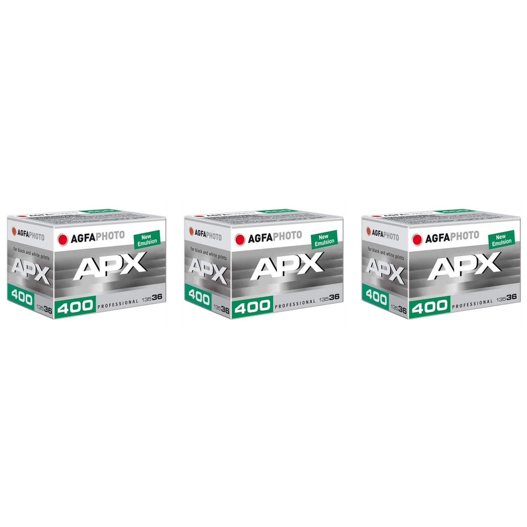 AgfaPhoto APX 400 Schwarz & 35 mm 36exp Folie Weiss , 3 Stück