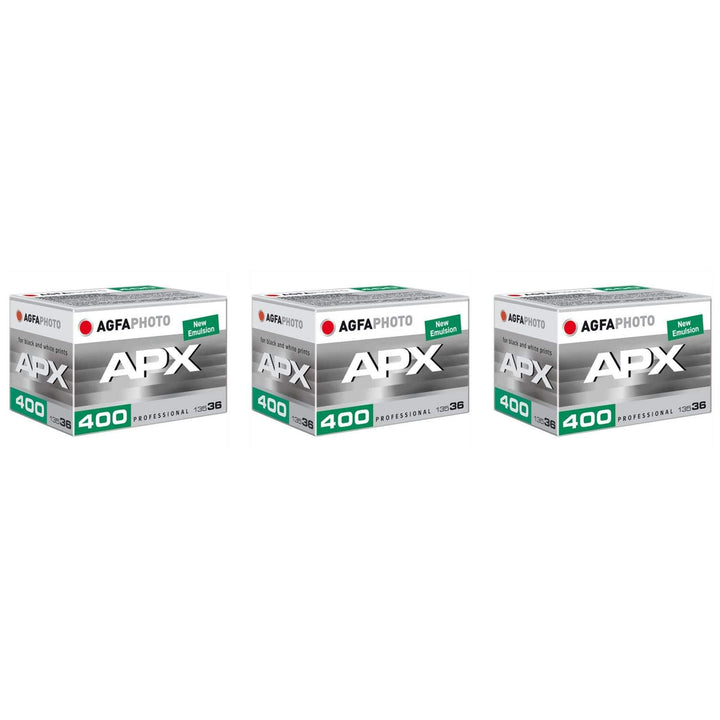 AgfaPhoto APX 400 Schwarz & 35 mm 36exp Folie Weiss , 3 Stück