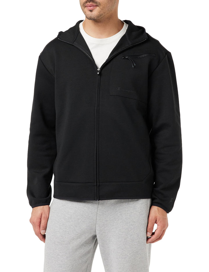 Champion Herren Legacy American Tech Poly-Baumwolle Interlock Full Zip Kapuzenpullover S Schwarz, S