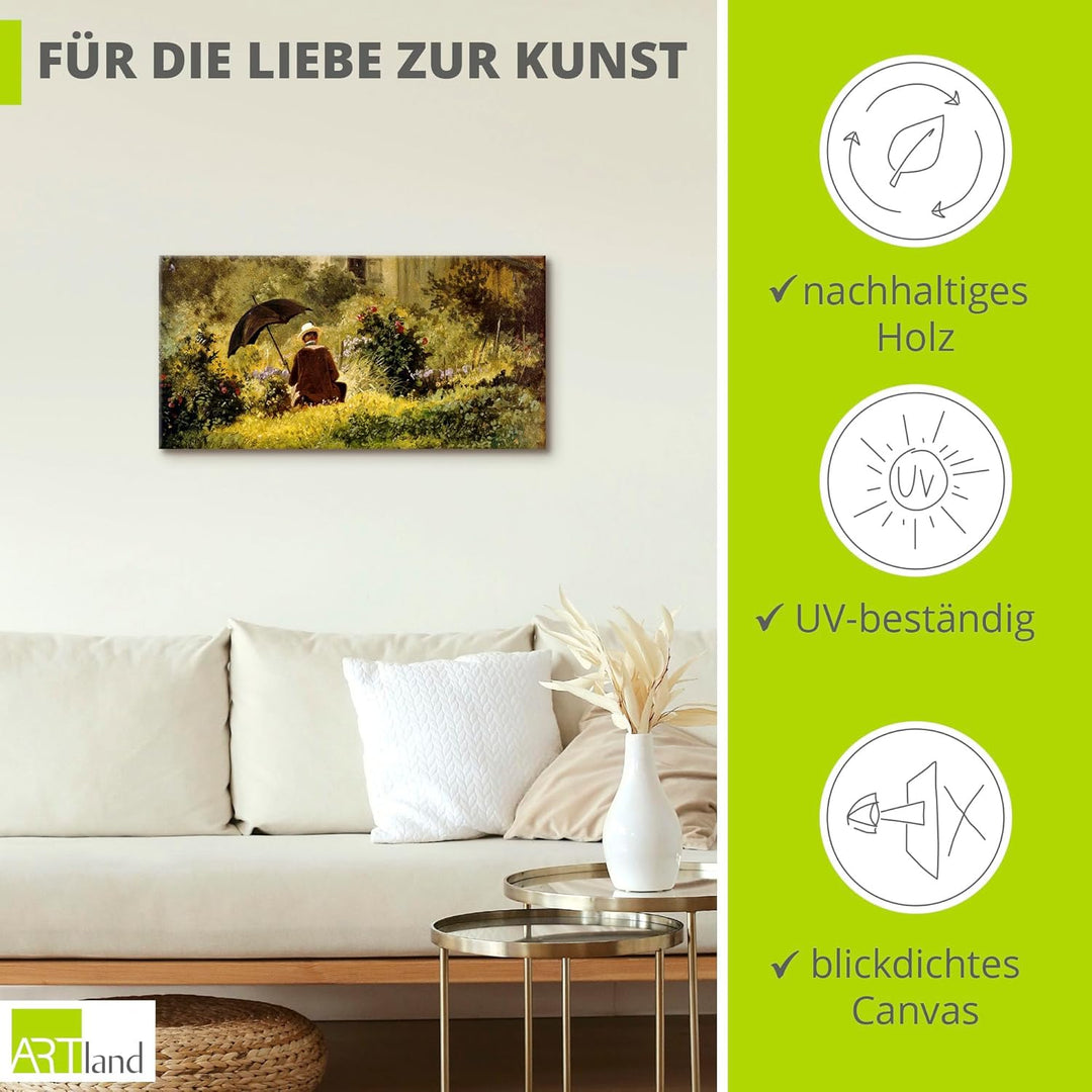 ARTland Leinwandbilder Wandbild Bild auf Leinwand 60x30 cm Wanddeko Natur Pflanzen Gräser Sträucher