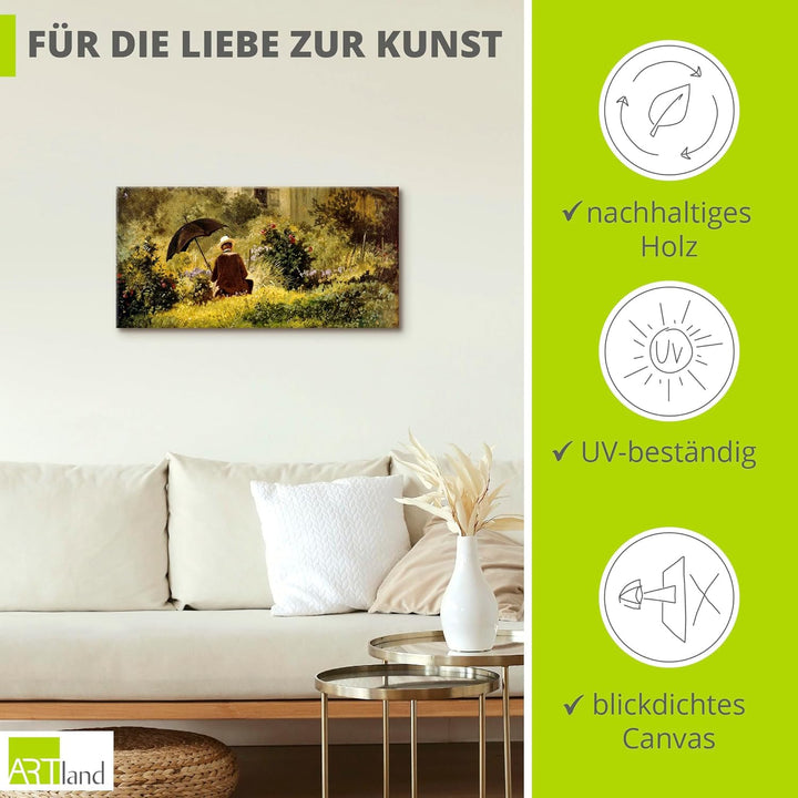 ARTland Leinwandbilder Wandbild Bild auf Leinwand 60x30 cm Wanddeko Natur Pflanzen Gräser Sträucher