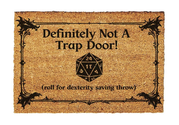 Giftstory Kokosmatte Fussmatte Kokos „Definitely Not a Trap Door“ für Innen und Aussen 80x50 Fussmat
