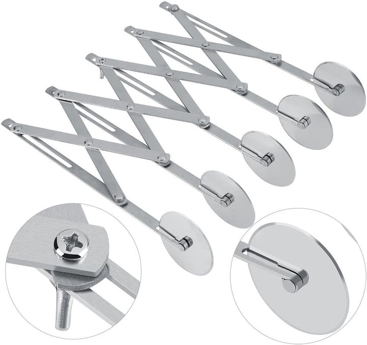 Haofy Teigschneider Pizzaschneider Edelstahl Teig Teiler 5 Rädchen Justierbar Cutter Rollenwerkzeuge