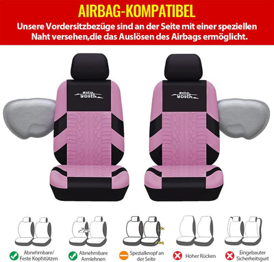 AUTOYOUTH Autositzbezüge Universal Fit Komplettset Autositzschoner Reifenschienen Autositzzubehör 4